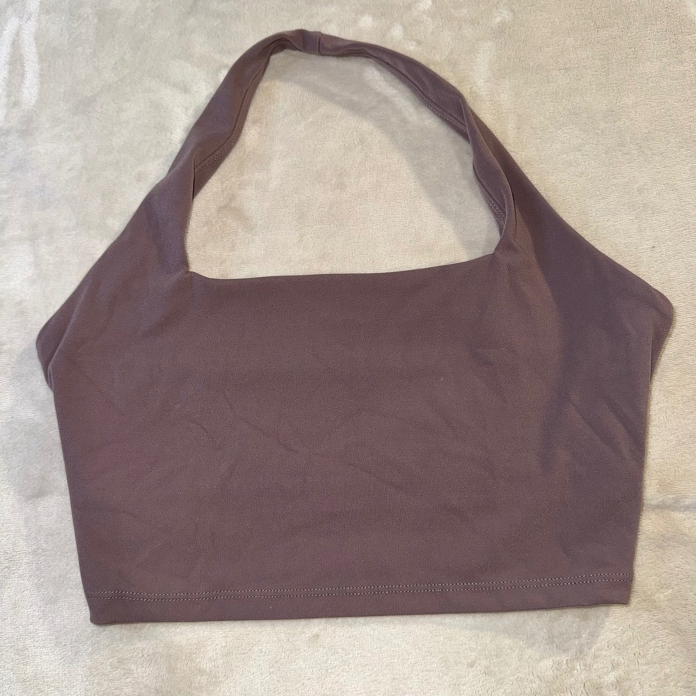 Buffbunny Collection Halter Sports Bra Mauve Purple Square Neck Crop Top Small